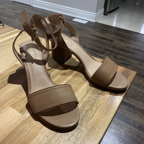 Aldo Heeled Sandals - Cognac size 8.5